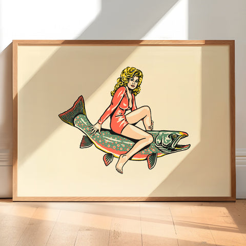 Mermaid Cowgirl Print (Made to Order)