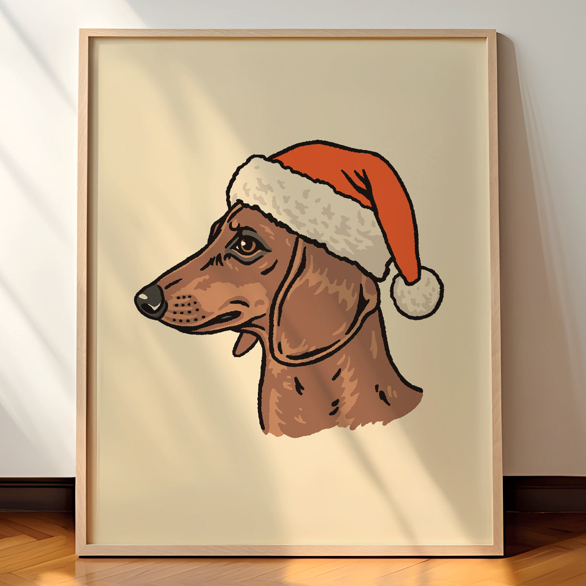 Dachshund (Brown) Christmas Giclée Print – Steel Bison dachshund-brown-christmas-gicl-e-print-steel-bison