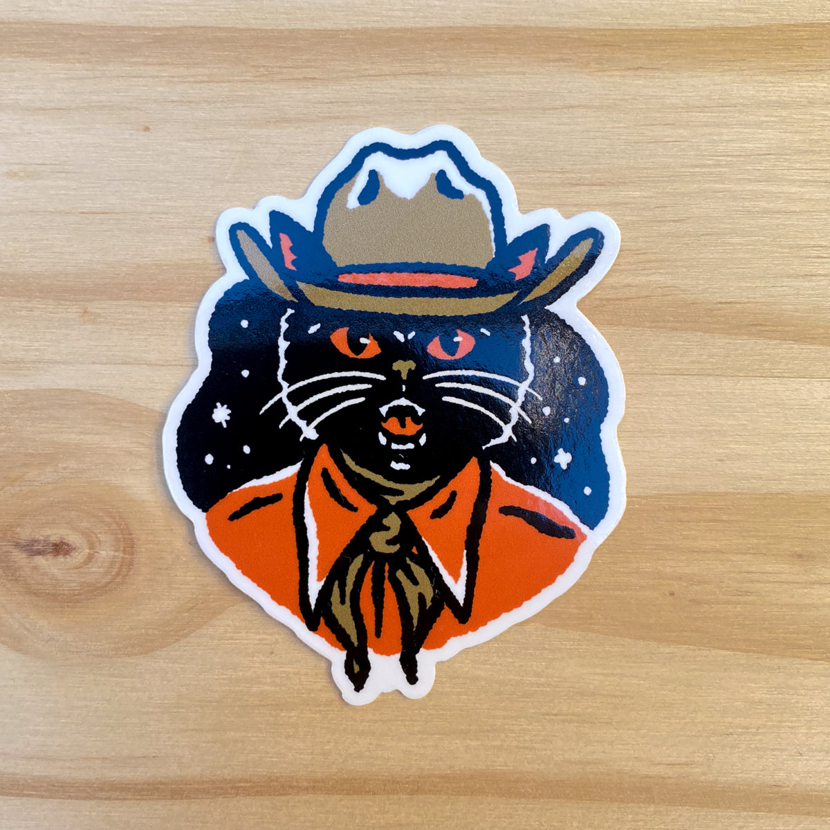 Fall Cowboy Cat Sticker