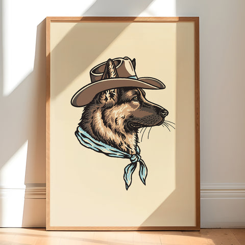 Bloodhound Cowdog Giclée Print