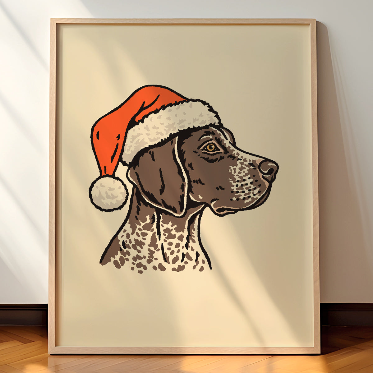 German Shorthaired Pointer (Brown) Christmas Giclée Print – Steel Bison german-shorthaired-pointer-brown-christmas-gicl-e-print-steel-bison