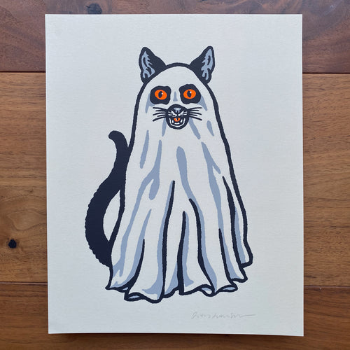 GHOST CAT - Signed 8x10in Silkscreen Print