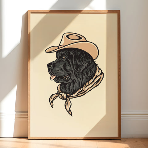 SOLD OUT. Chocolate Lab Cowdog - 8x10in Signed Silkscreen Print