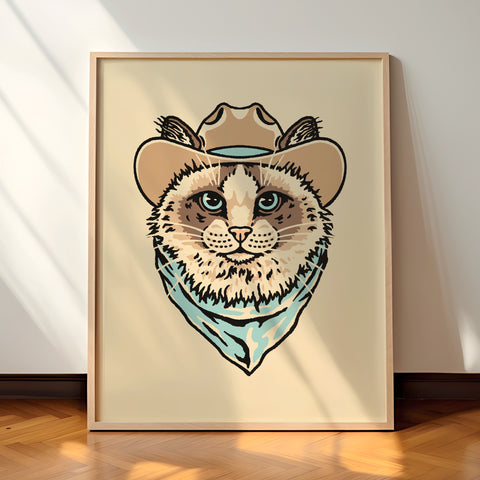 Gunslinger Cat - Signed 8x10in Silkscreen Print
