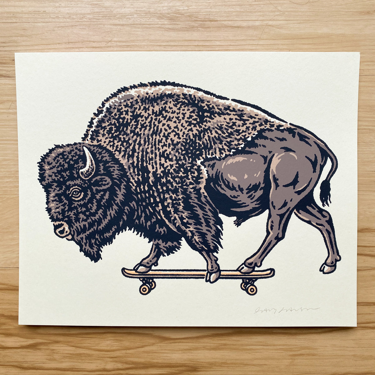 Skate Bison - Signed 8x10in Print #416