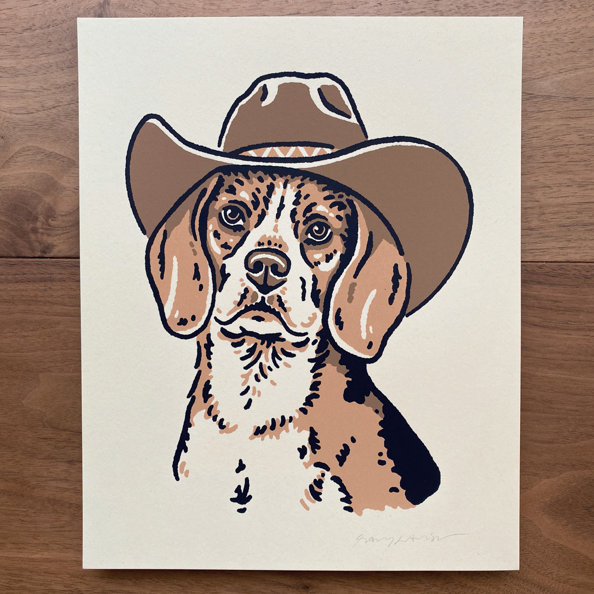 Beagle Cowdog - 8x10in Print #277
