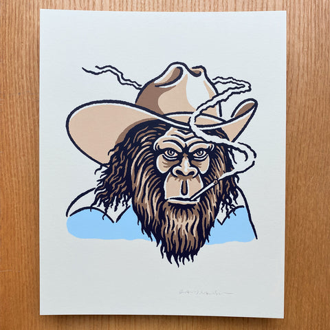 Sasquatch Outlaw (Blue) - 8x10in Print #362