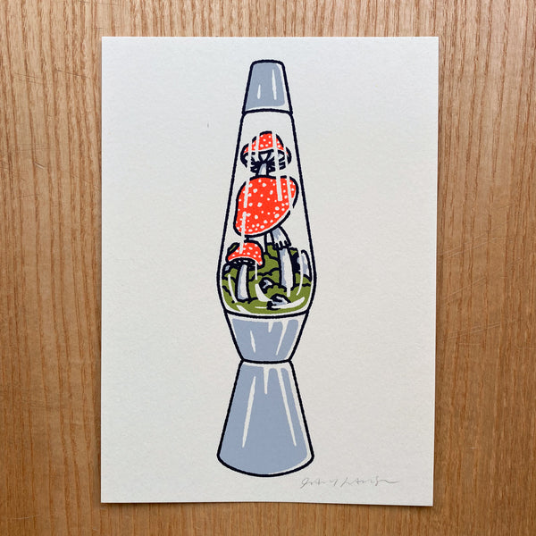 Mushroom Lava Lamp 5x7in Print 452 Steel Bison