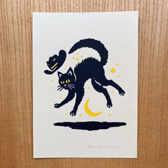 Scared Cat - Signed 5x7in Silkscreen Print