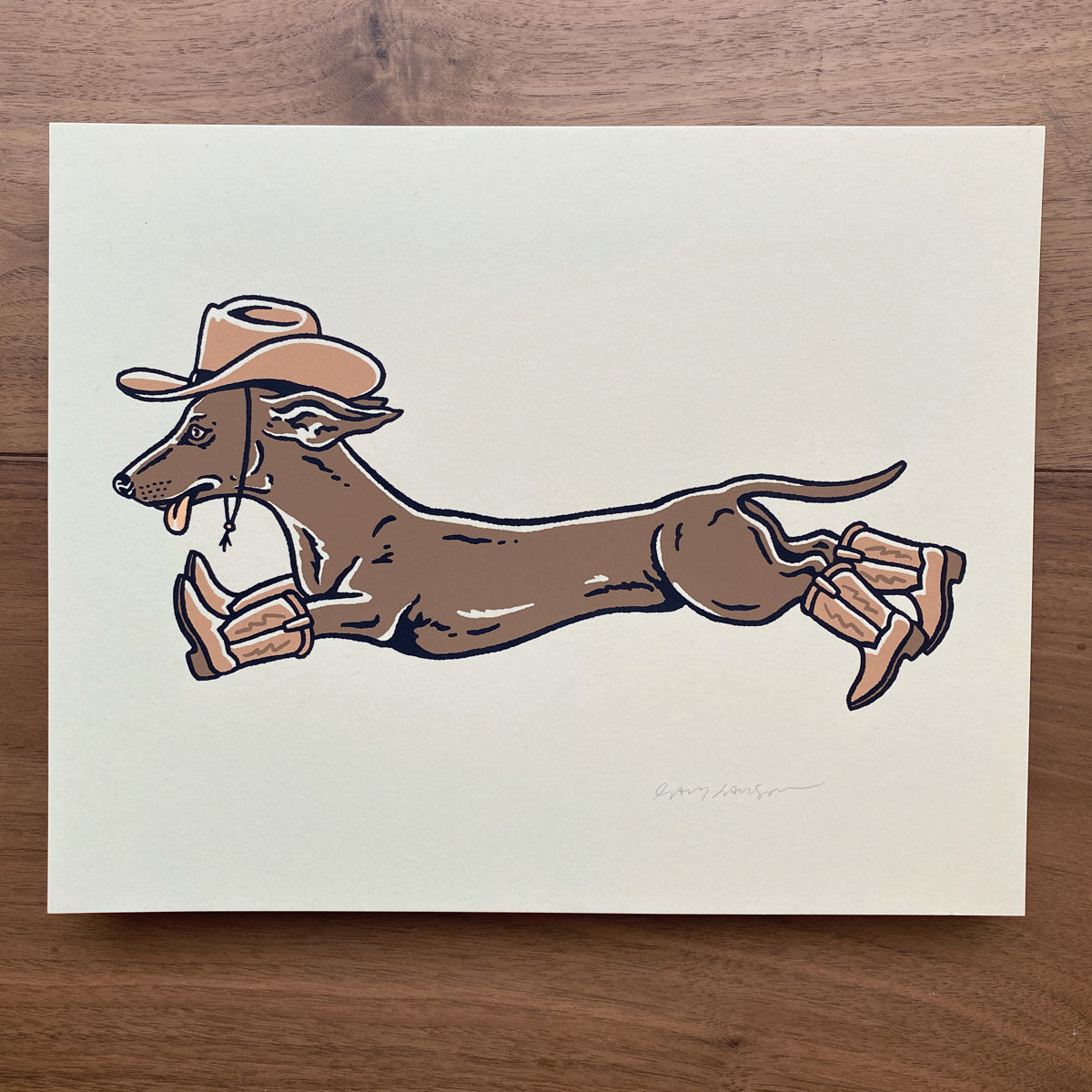 Brown Dachshund Cowdog - 10x8 Print #445