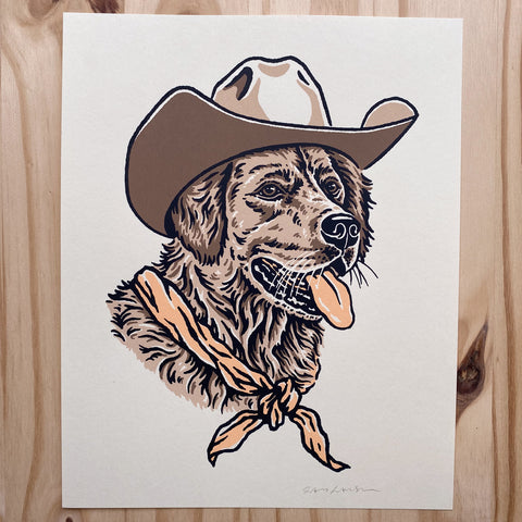 Bloodhound Cowdog Giclée Print