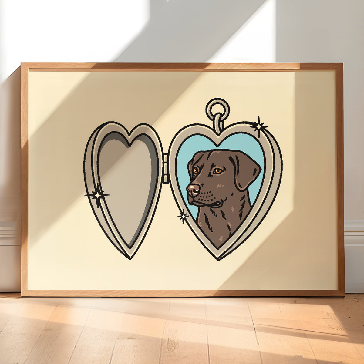 CUSTOM LOCKET DOG DRAWING