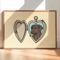 CUSTOM LOCKET DOG DRAWING