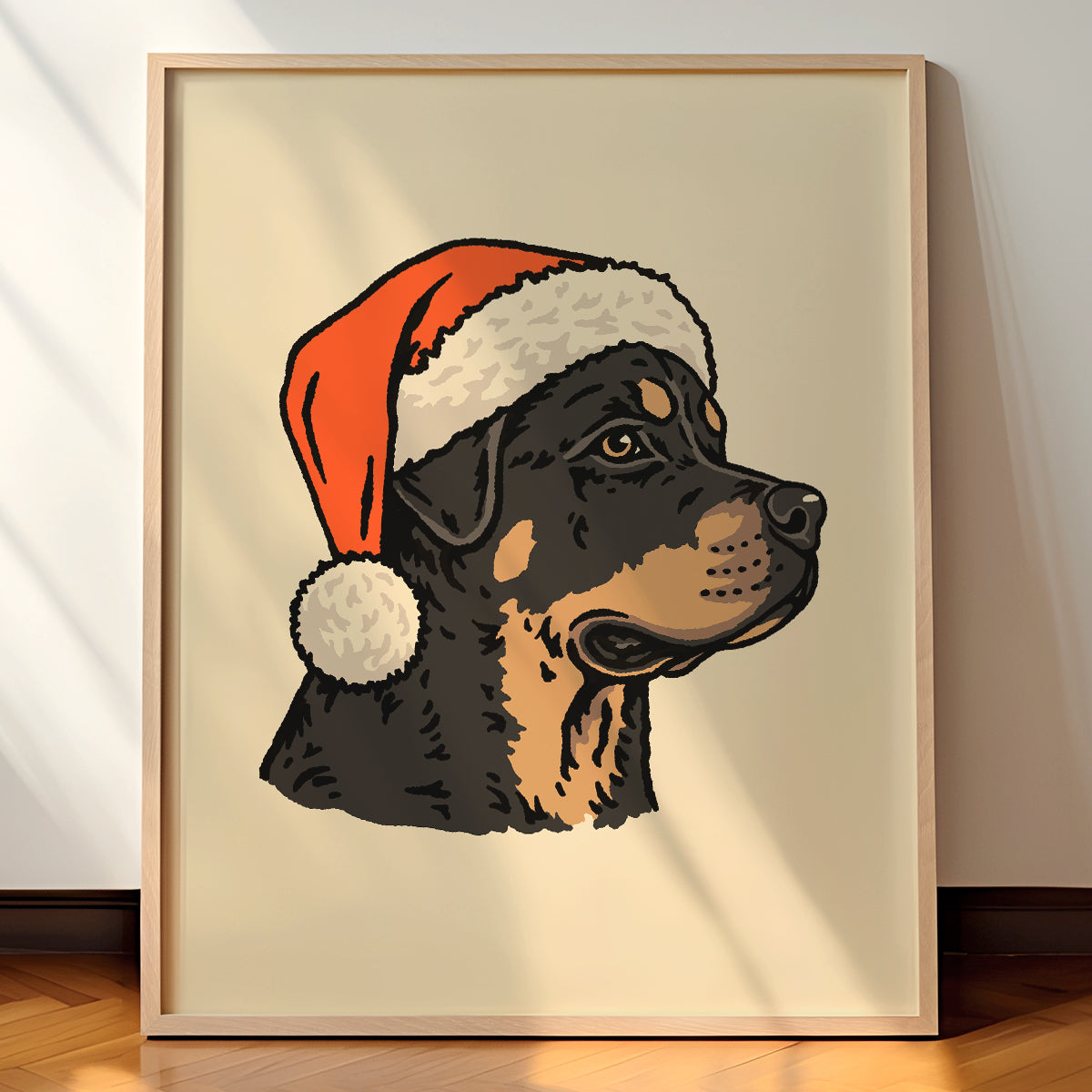 Rottweiler Christmas Giclée Print – Steel Bison