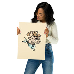 Sphynx Neutral Cowcat Print (Made to Order)