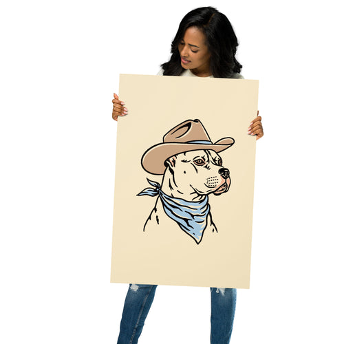 White Pit Bull Cowdog Print (Made to Order)