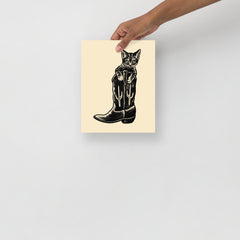 Western Kitten Boot Giclée Print