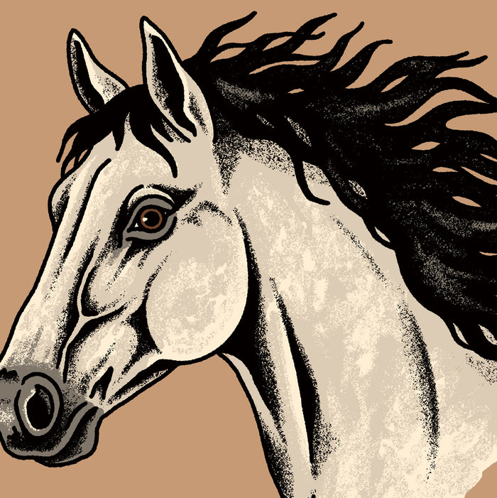 Horse Head (Gray) Giclée Print