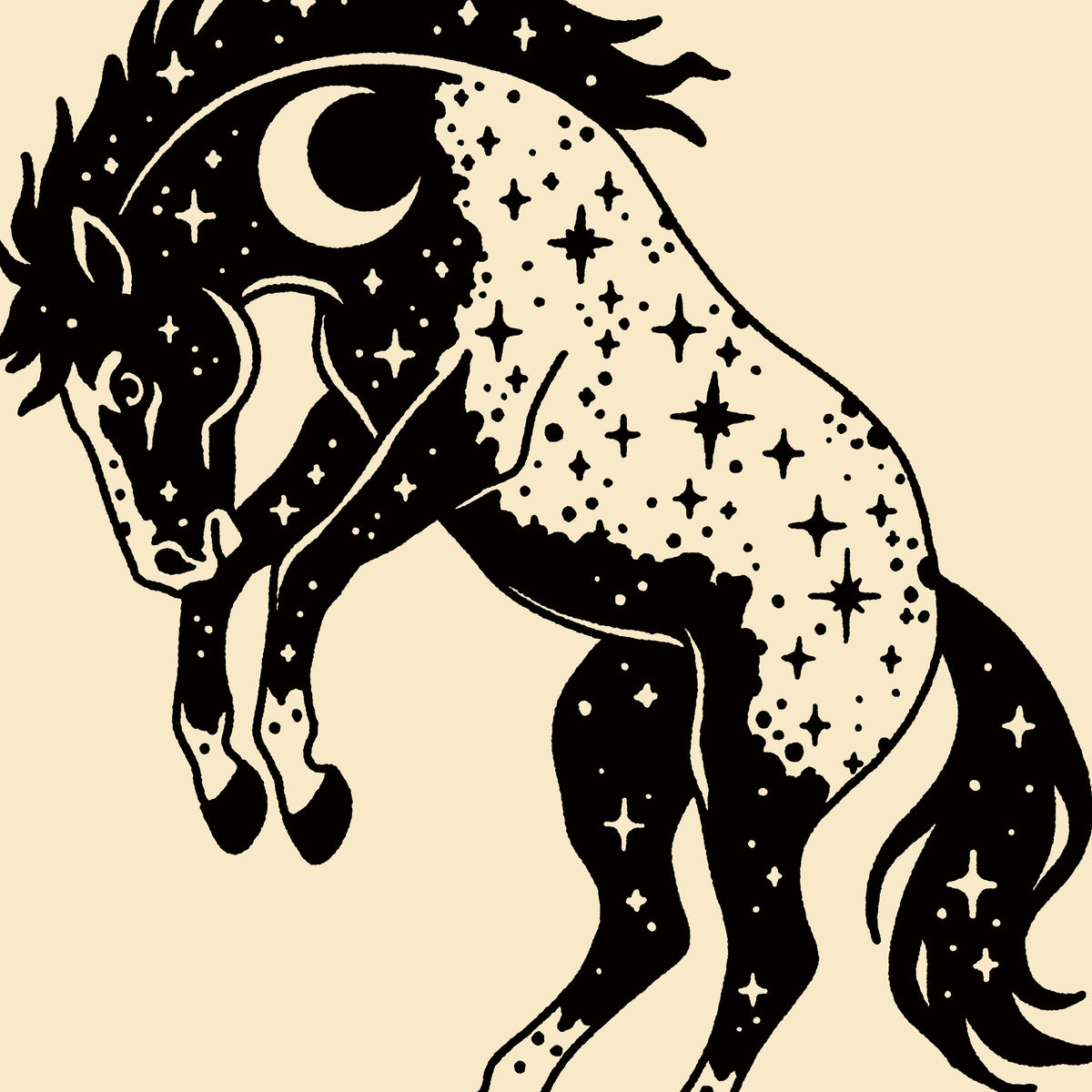 Midnight Buck (Black) Giclée Print