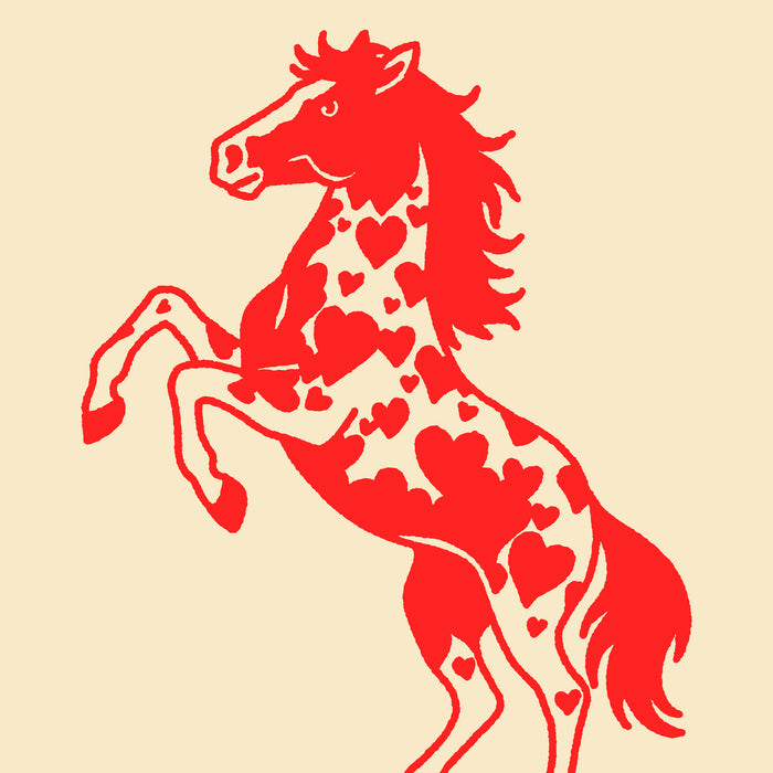 Rearing Hearts (Red) Giclée Print