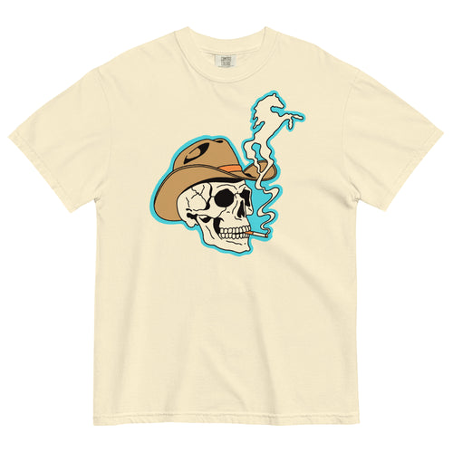 Smokin' Skull Heavyweight T-shirt (Made to Order)