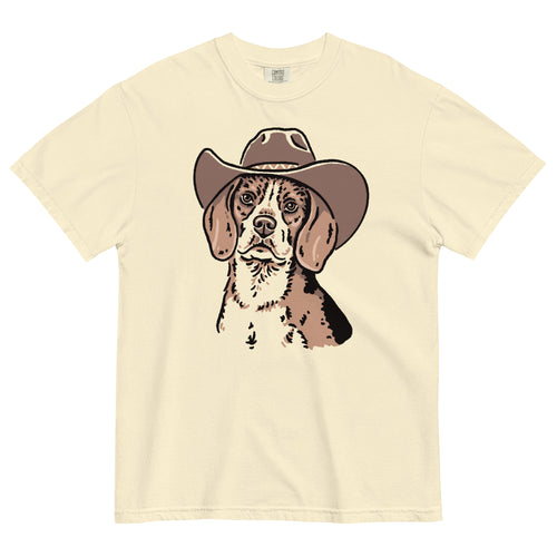 Beagle Cowdog Heavyweight T-shirt (Made to Order)