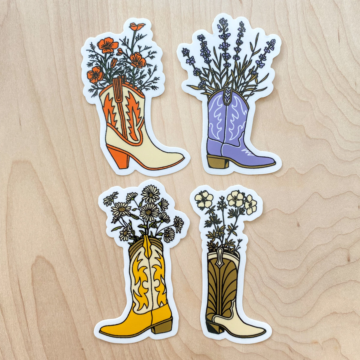 SOLD OUT. Flower Boot Sticker Pack 1