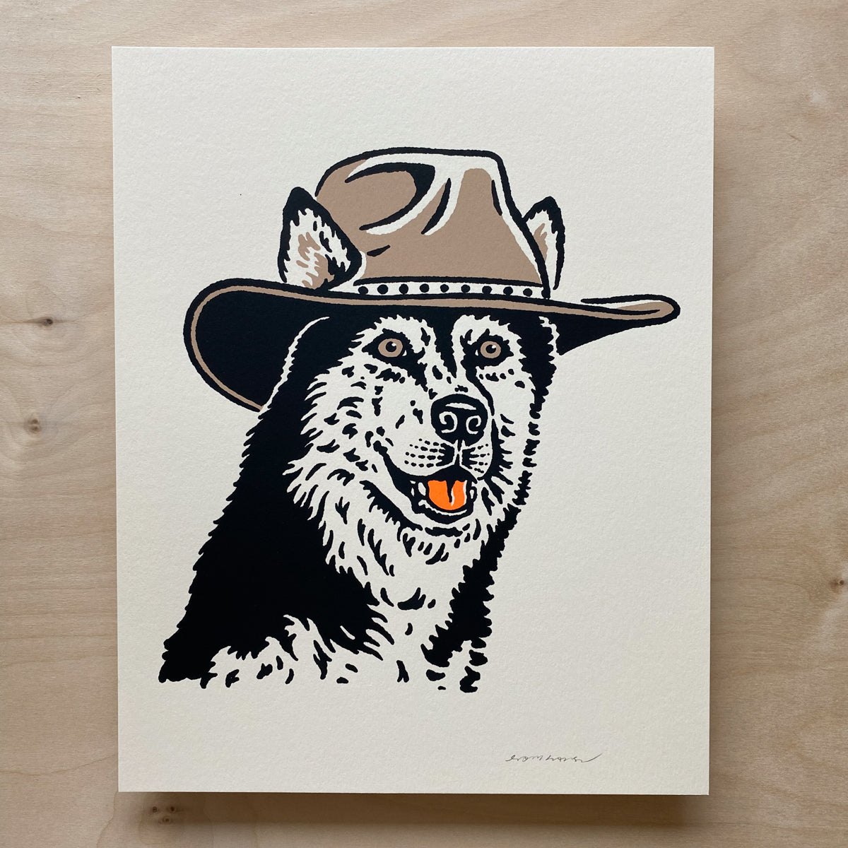 Black Husky Cowdog - 8x10in Print #268