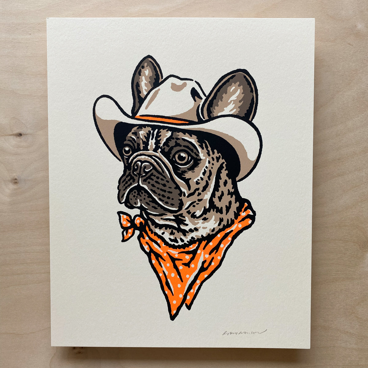 French Bulldog Cowdog - 8x10in Print #278