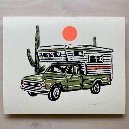 SOLD OUT. Desert Camper - Signed 10x8in Print #287