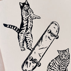 Skate Cats - Signed 8x10in Silkscreen Print