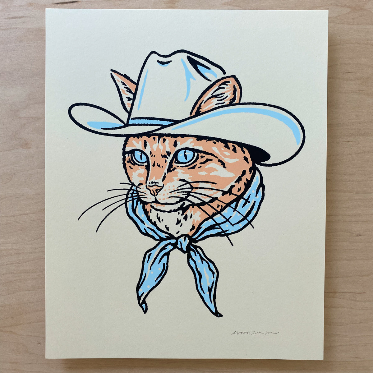 SOLD OUT. Orange Cowcat - Signed 8x10in Print #387