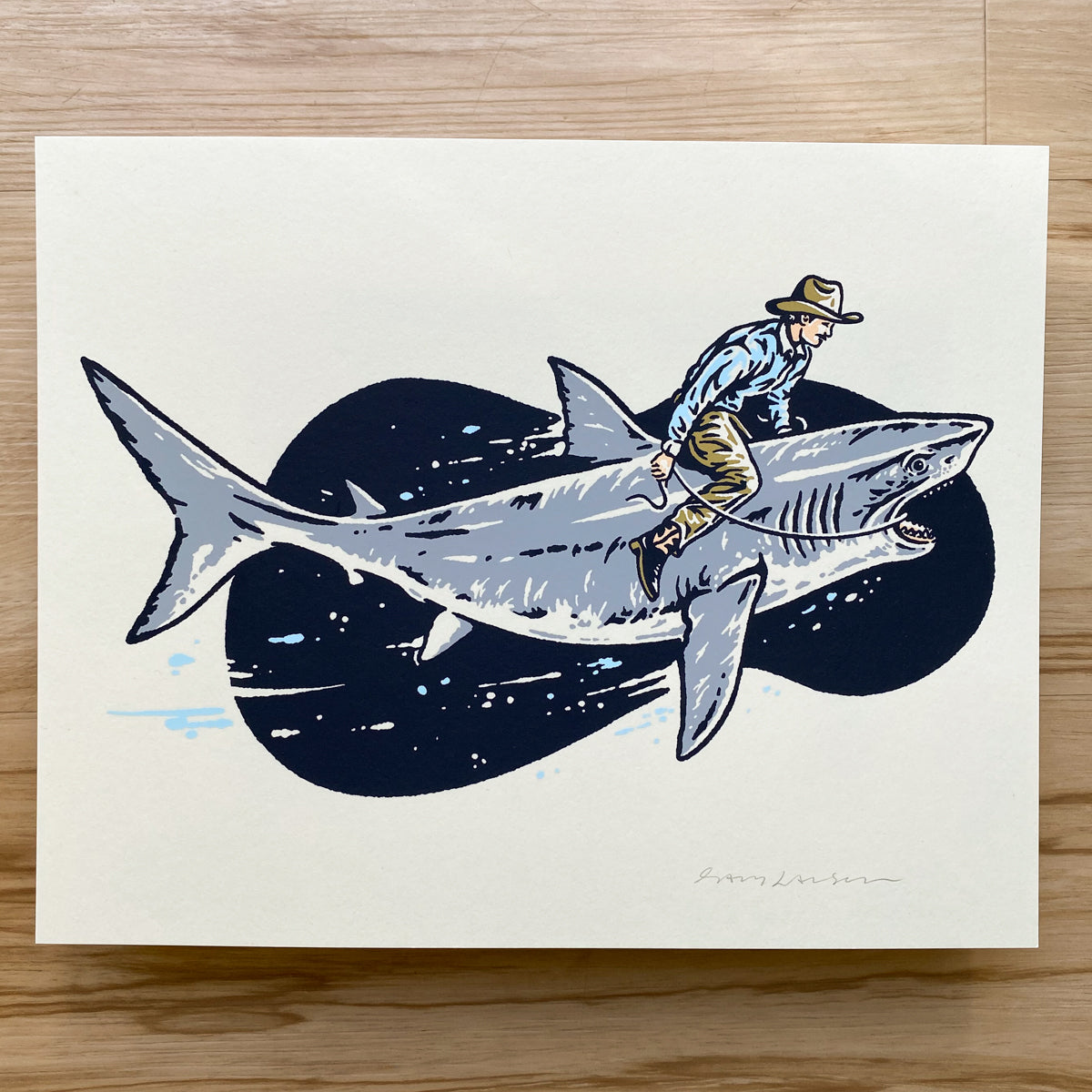 Shark Cowboy - Signed 8x10in Print #410