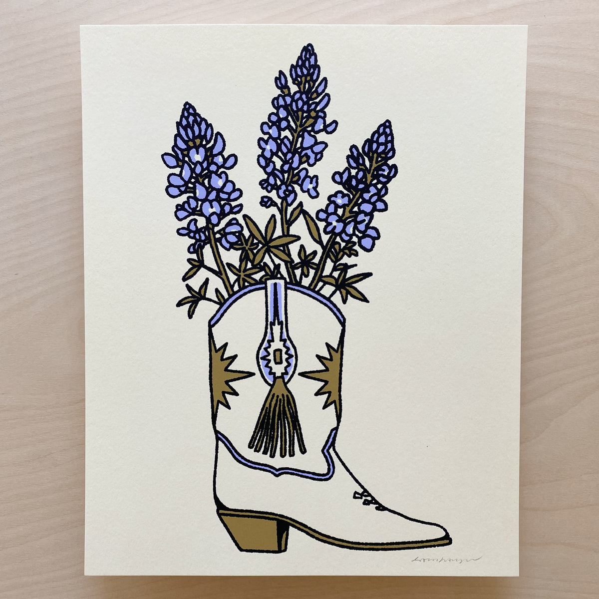 Bluebonnet Boot - Signed 8x10in Print #301