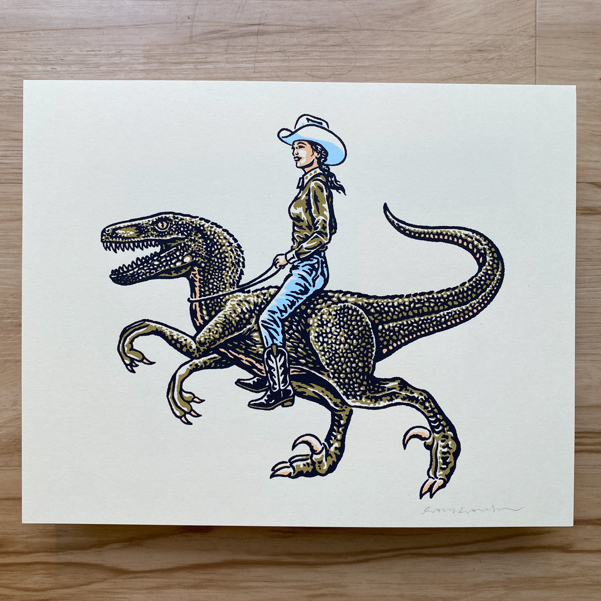 Raptor Cowgirl - Signed 8x10in Print #385
