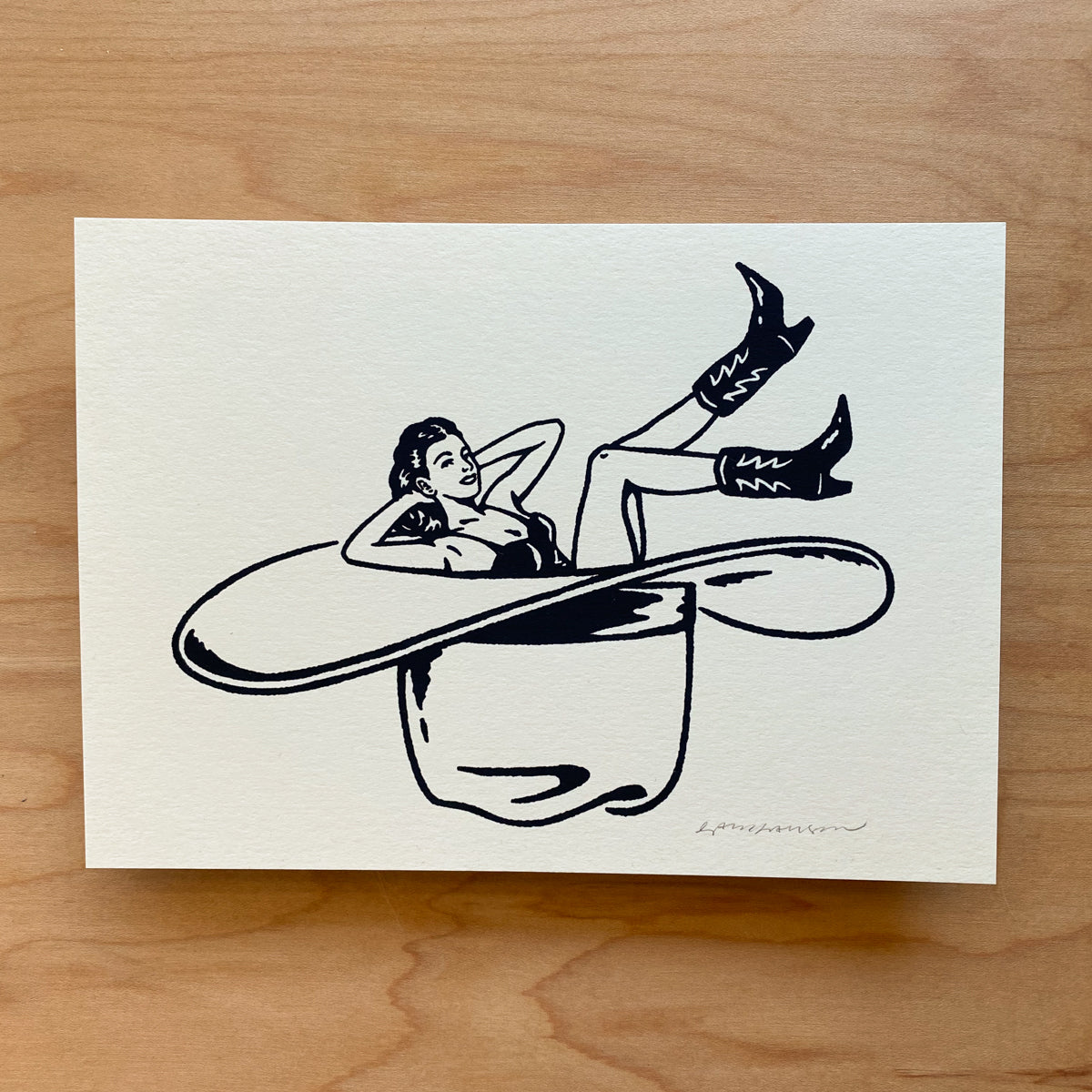 Hat Lounge - Signed 5x7in Print #397