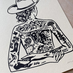 Tattooed Cowgirl 1 - Signed 8x10in Print #325