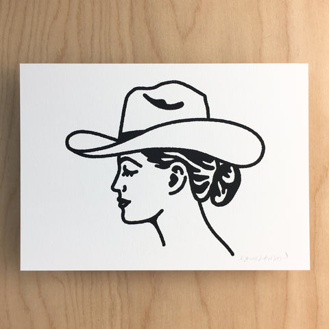 Fall Cowboy Ghost - Signed 5x7in Print #435