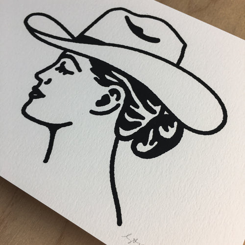 Austin Cowgirl - Signed Print #145 BLACK