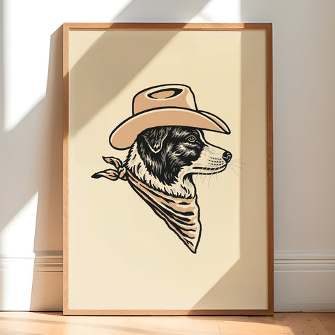 Bull Terrier Cowdog Giclée Print