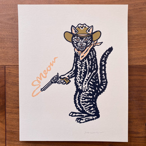 Bandit Cat - Signed 8x10in Silkscreen Print