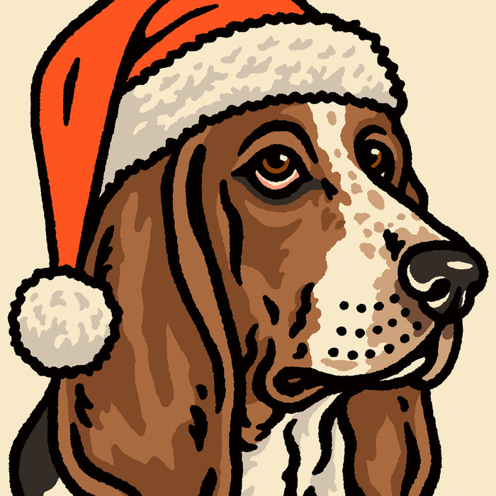 Basset Hound Christmas Giclée Print