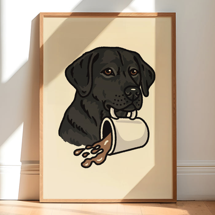 Coffee Black Lab Giclée Print