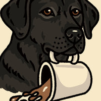 Coffee Black Lab Giclée Print