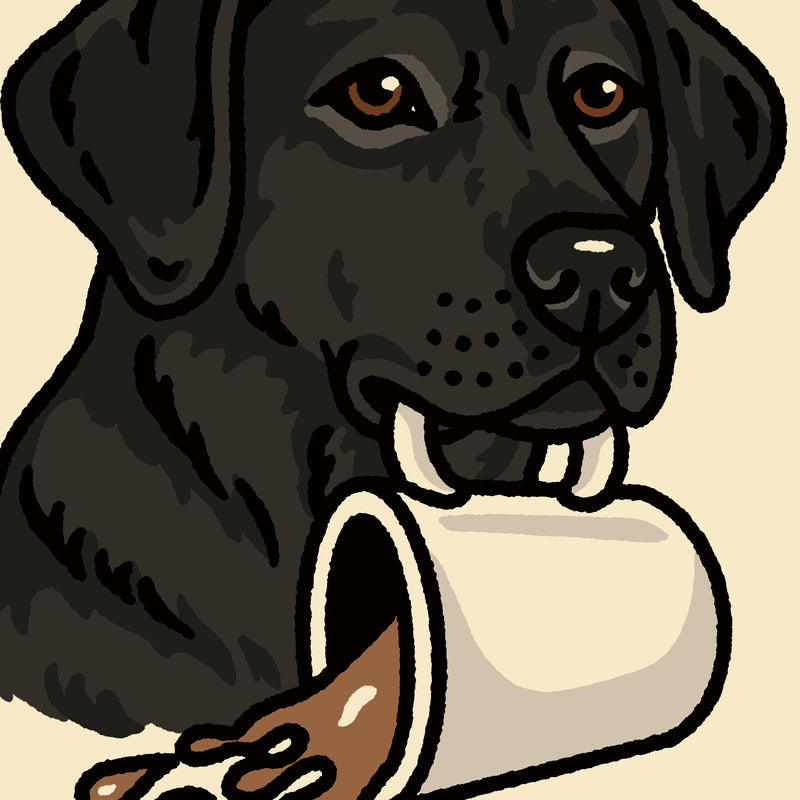 Coffee Black Lab Giclée Print