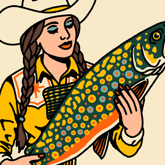 Brook Trout Cowgirl 2 Giclée Print