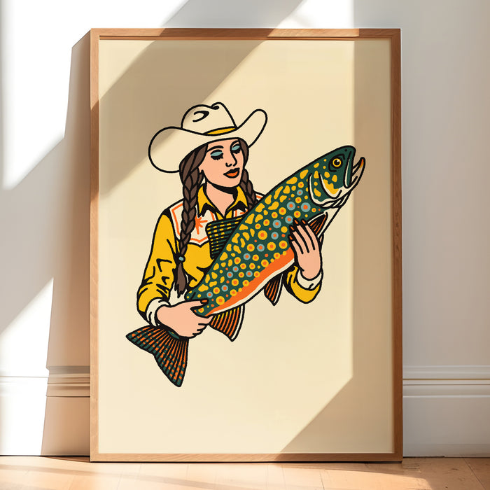 Brook Trout Cowgirl 2 Giclée Print
