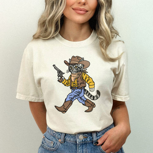 Gunslinger Cat Heavyweight T-shirt (Made to Order)