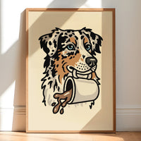 Coffee Aussie (Blue Merle) Giclée Print