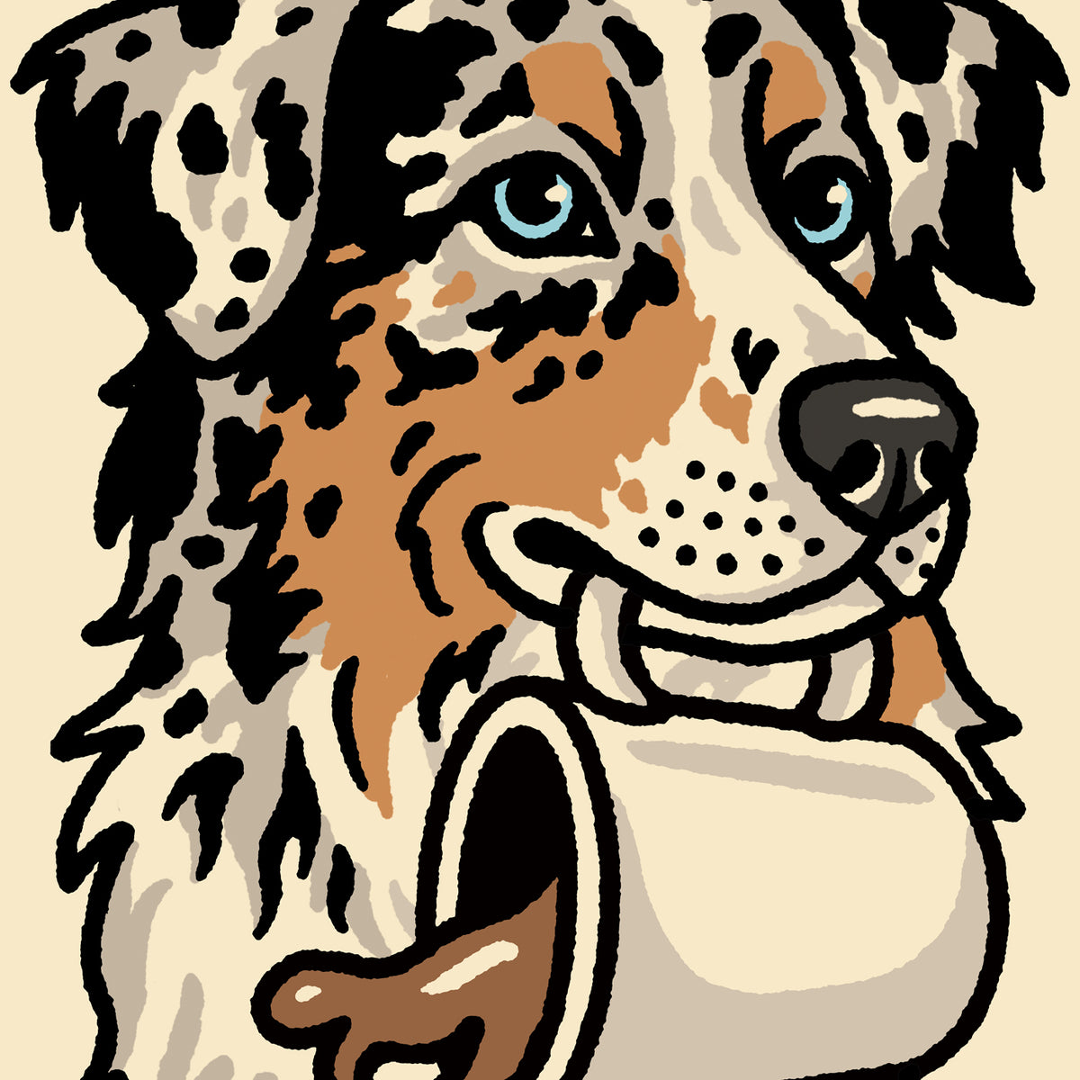 Coffee Aussie (Blue Merle) Giclée Print